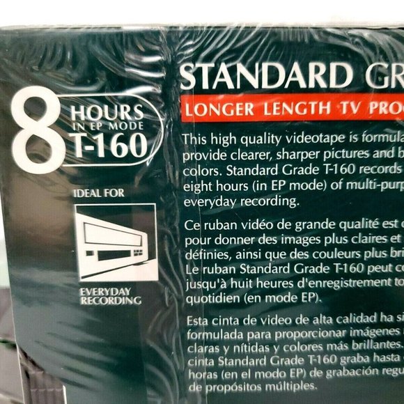Maxell Standard Grade (8 Hours) Video Cassette T-160 Blank Tape NEW Lot of 5 - Picture 9 of 12